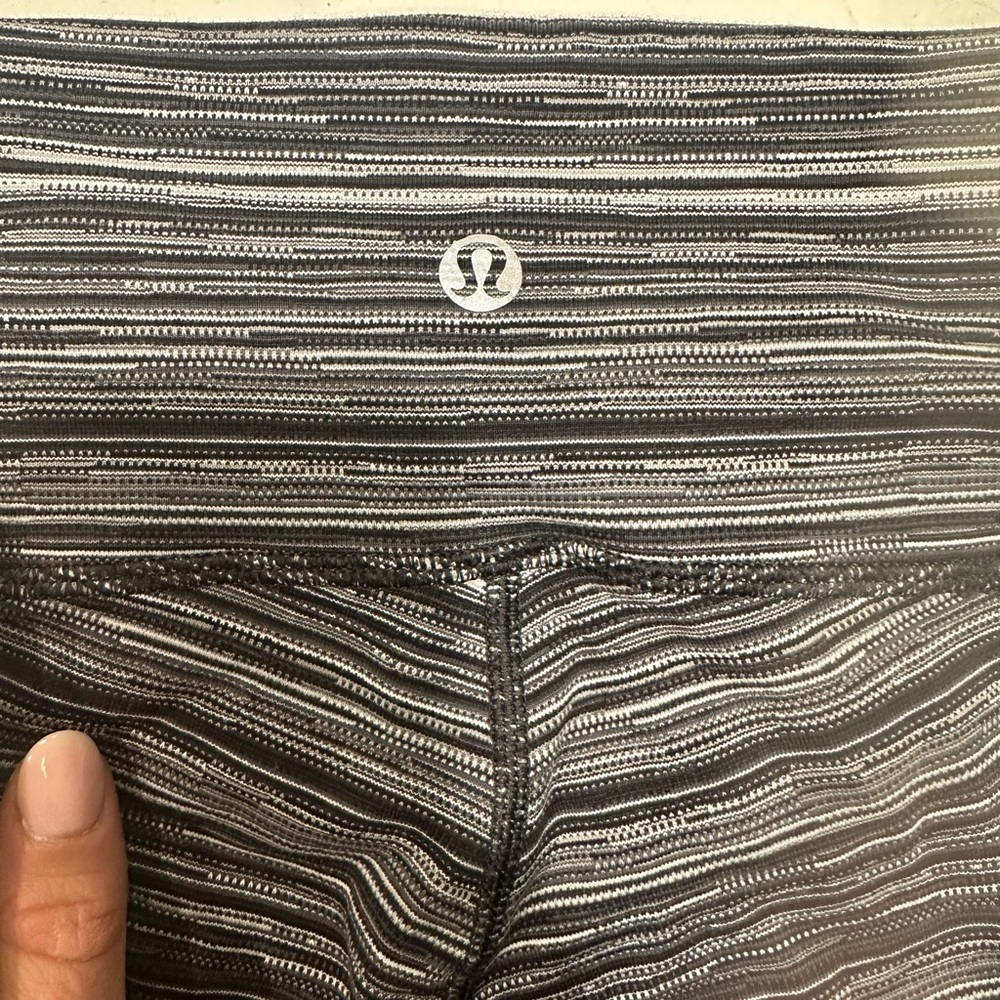 lululemon athletica Black and White Striped Leggings